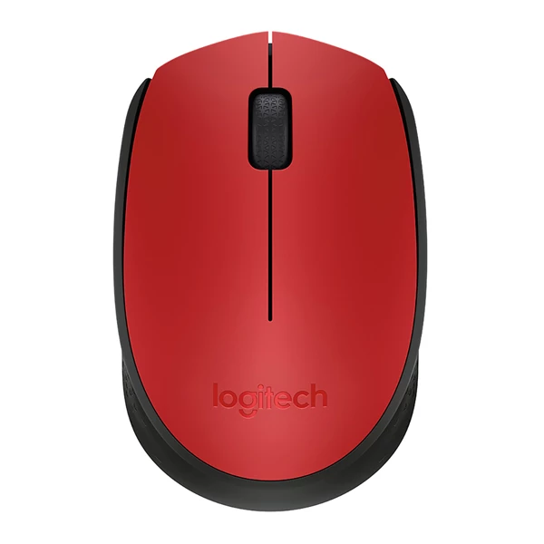 Logitech M170 - Ratón - diestro y zurdo - inalámbrico - 2.4 GHz - receptor inalámbrico USB - rojo